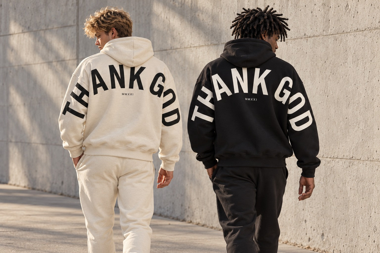Thank God Banner Hoodies and matching joggers