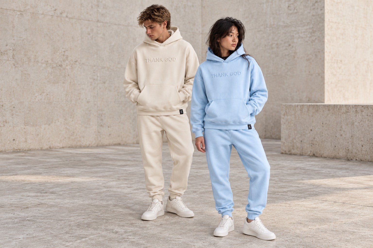 Thank God matching hoodie and jogger sets