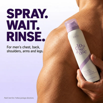 FAYA men's body hair removal mousse — shoulder routine