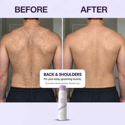 FAYA men's body hair removal mousse — back demo