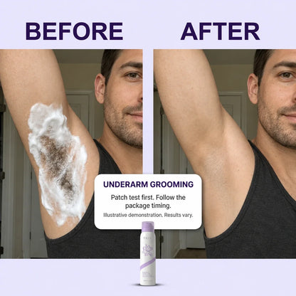 FAYA men's body hair removal mousse — underarms demo