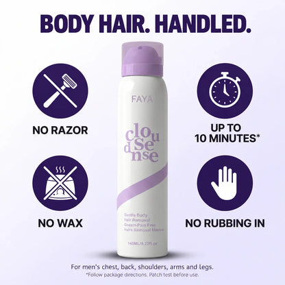 FAYA men's body hair removal mousse — product hero