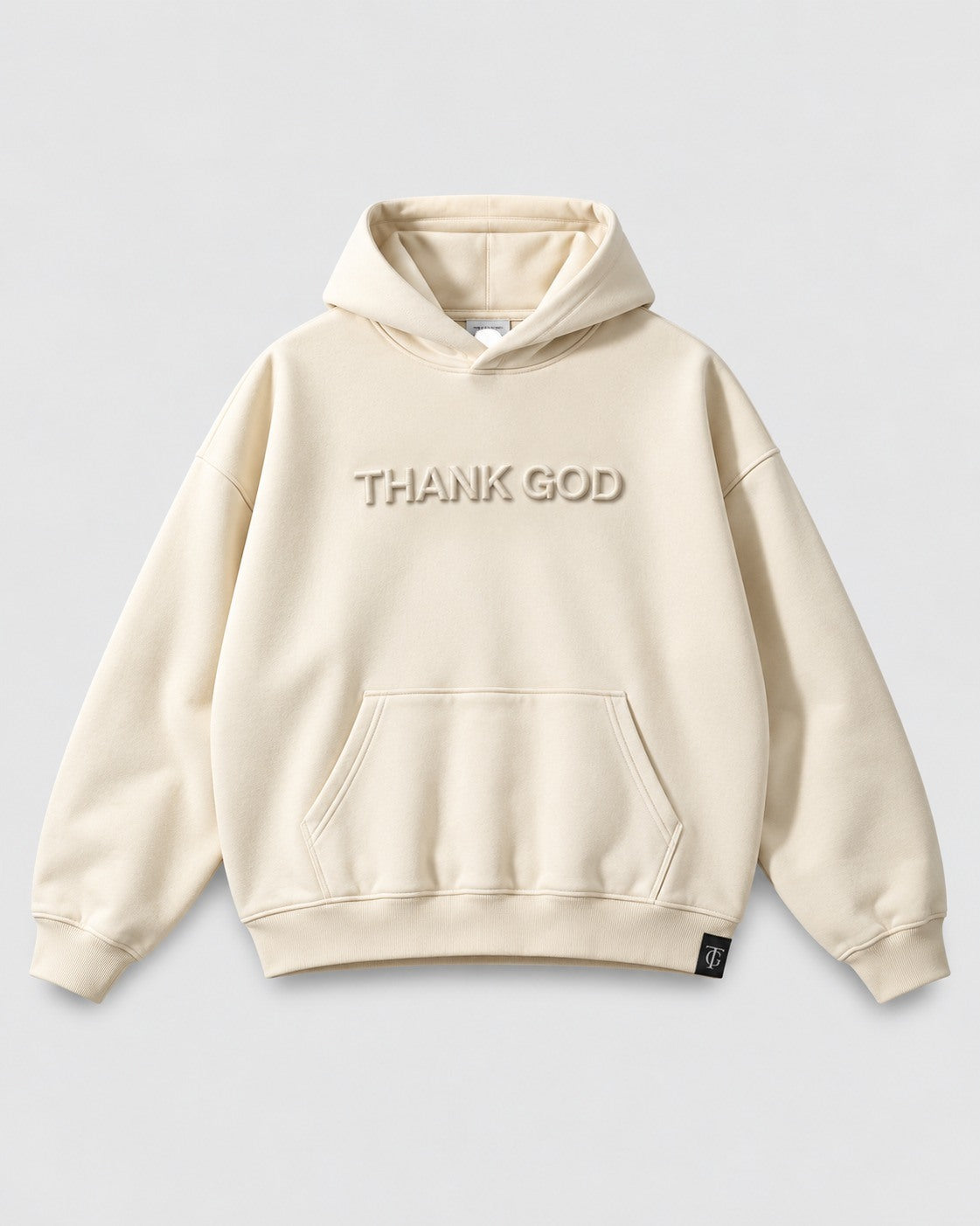 Thank God — embossed cream product front